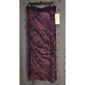 NORTON McNAUGHTON Samburo Midi Maxi Skirt 8 Purple Black Print Whimsigoth Witchy